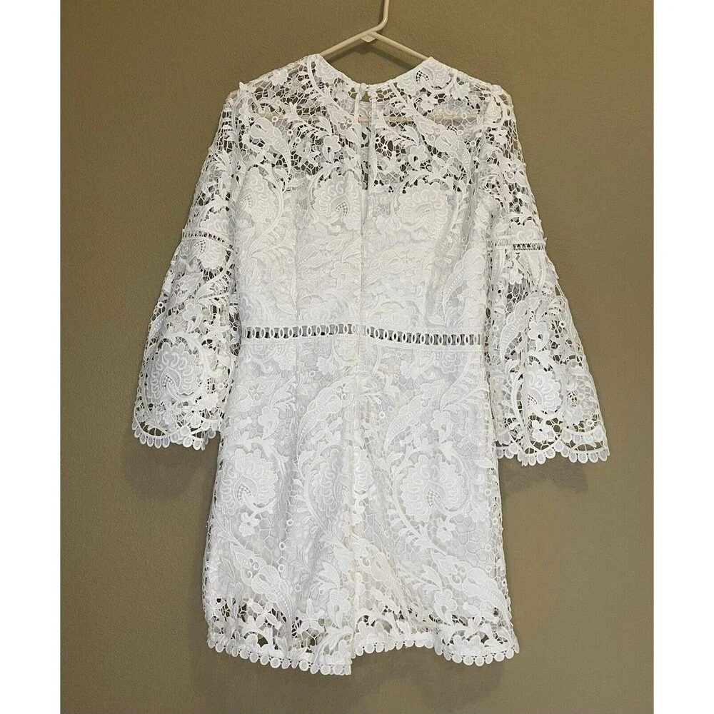Aijek Padua Embroidered Romper Size 3 White - Picture 4 of 13